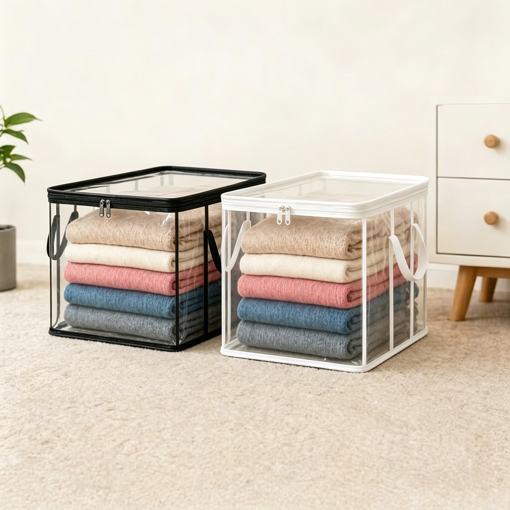 Large Heavy-Duty Thick Plastic Clear Storage Bag for Clothes, Moving & Storage