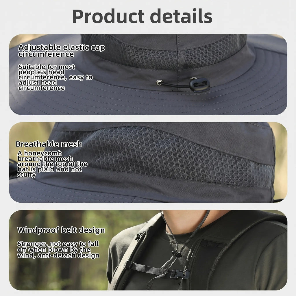 2026 New 3-Solar-Fan Cooling Hat — UPF50+ Sun Protection, Triple-Power Rechargeable, & Water-Resistant
