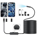 16.4ft Endoscope Camera with Light for iPhone and Android, 480P HD IP67 Waterproof Borescope with 8 Adjustable LED Lights, Semi-Rigid Snake Camera, 8mm Black, Diagnostic Tool