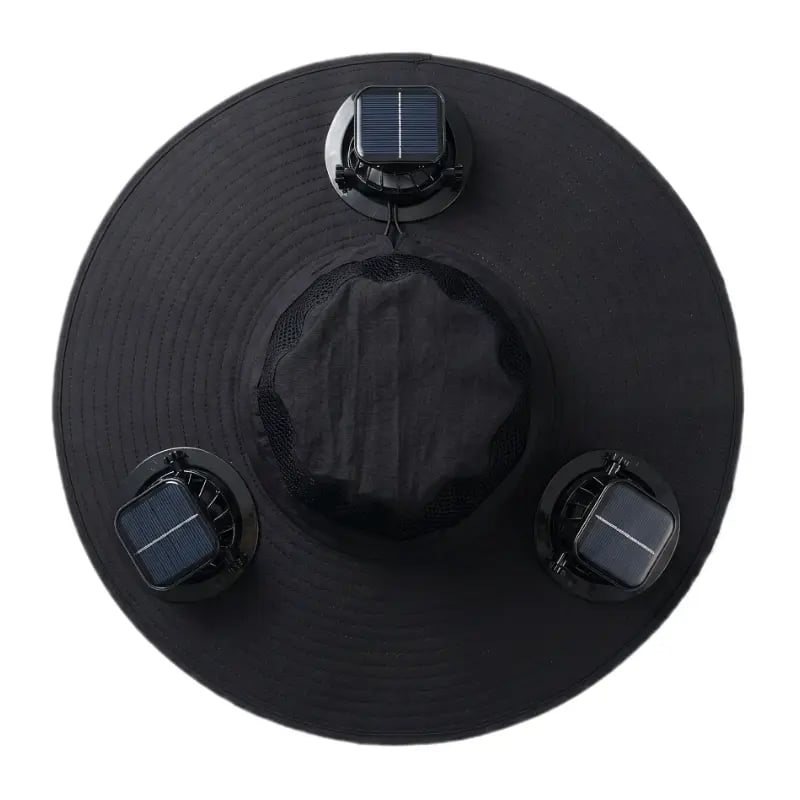 2026 New 3-Solar-Fan Cooling Hat — UPF50+ Sun Protection, Triple-Power Rechargeable, & Water-Resistant