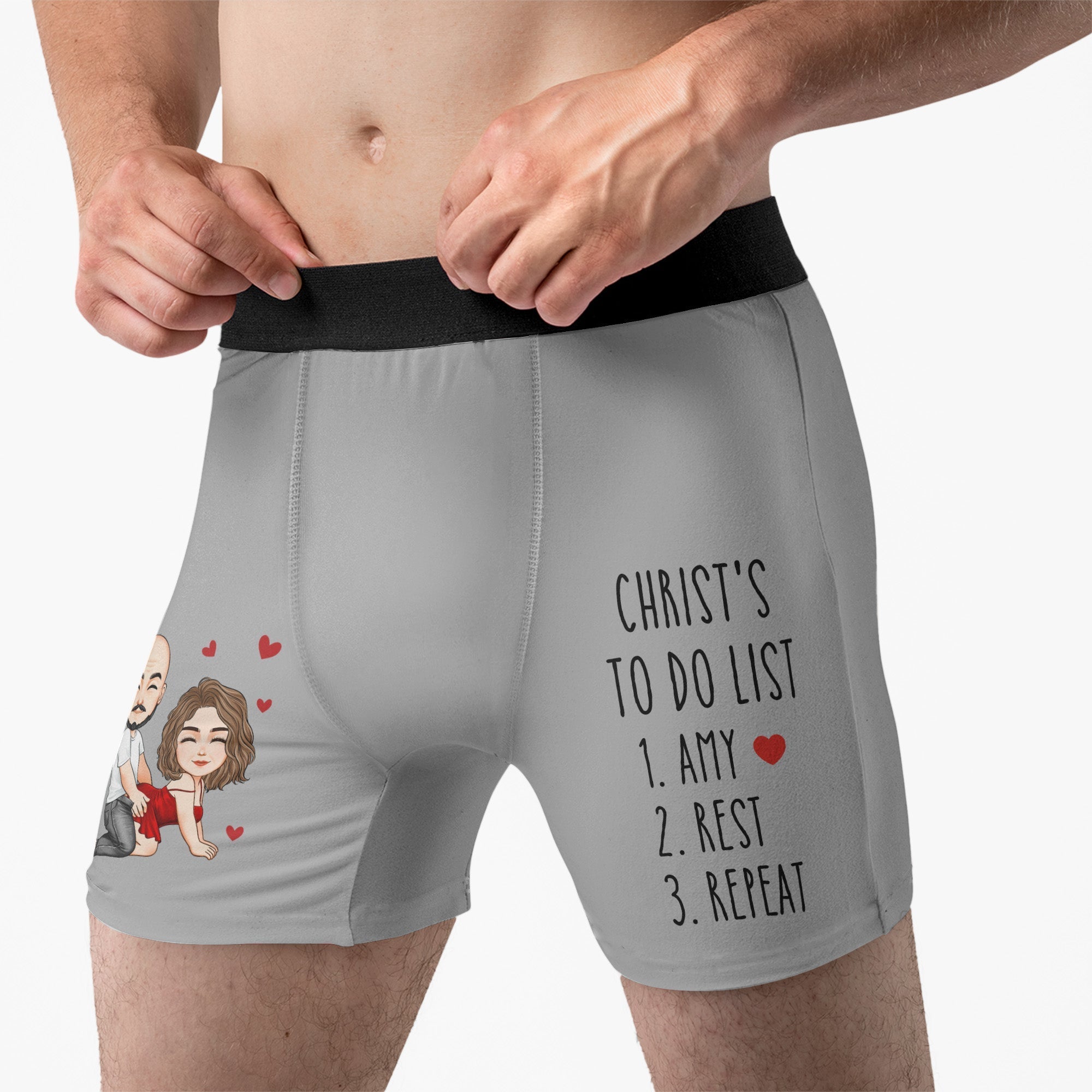 Father's Day Gifts, To Do List Naughty Couple Valentine's Day Anniversary Gift For Husband, Boyfriend - Personalized Men's Boxer Brief